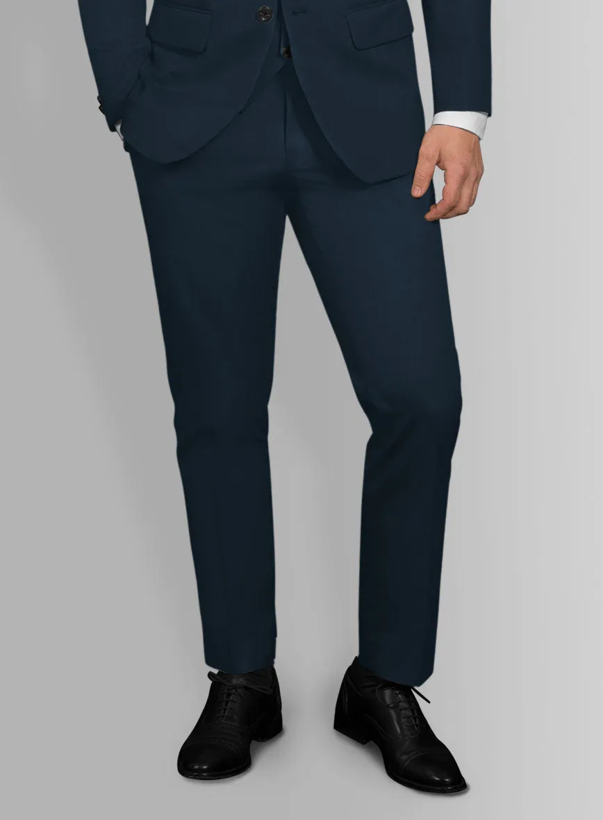 Italian Marine Blue Cotton Stretch Pants