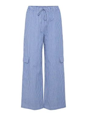 Jayla Mid Waist Pants Stripe Marina/ Bright White