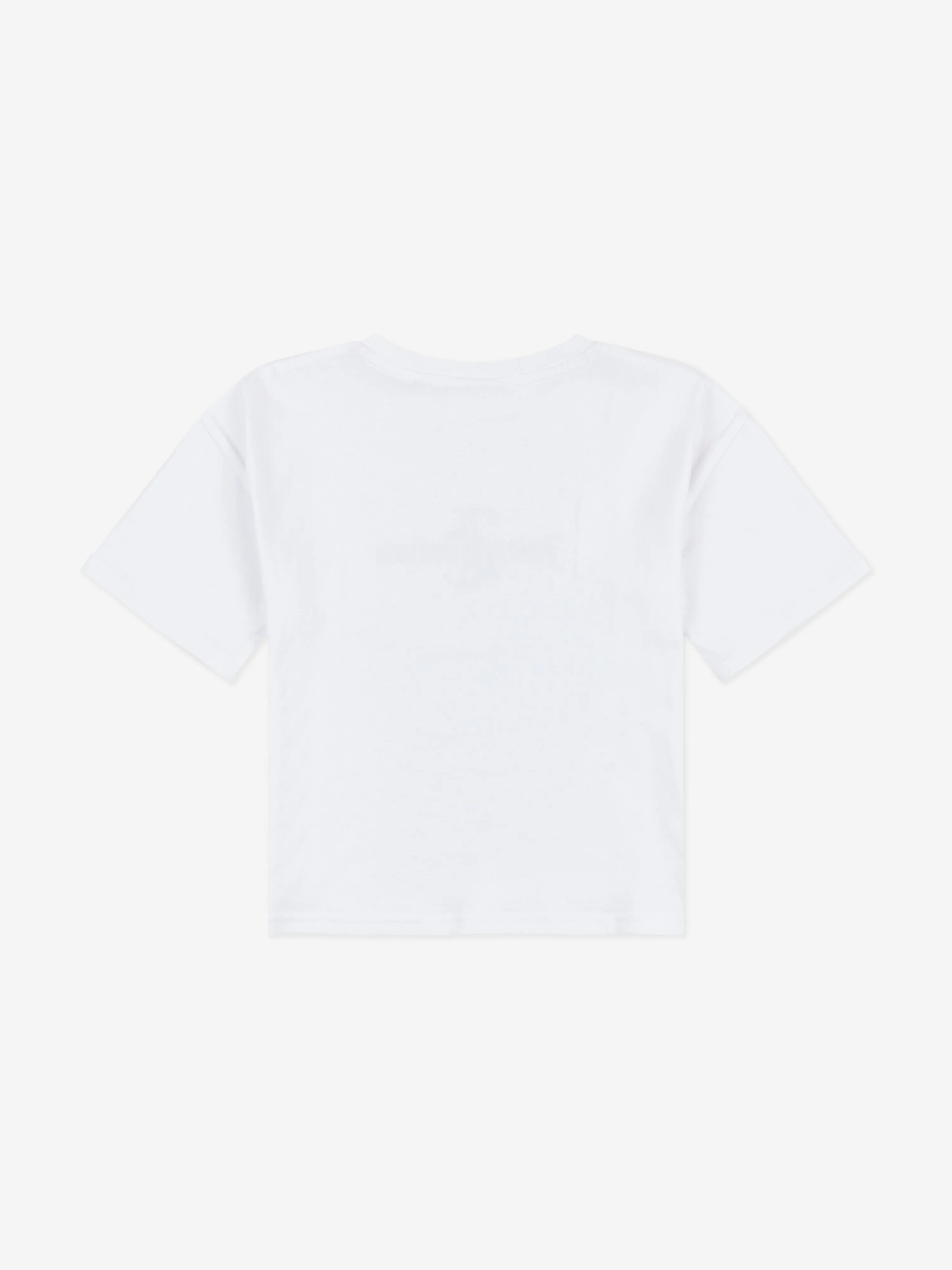 Juicy Couture Girls Glitter and Diamante Logo Boxy T-Shirt in White