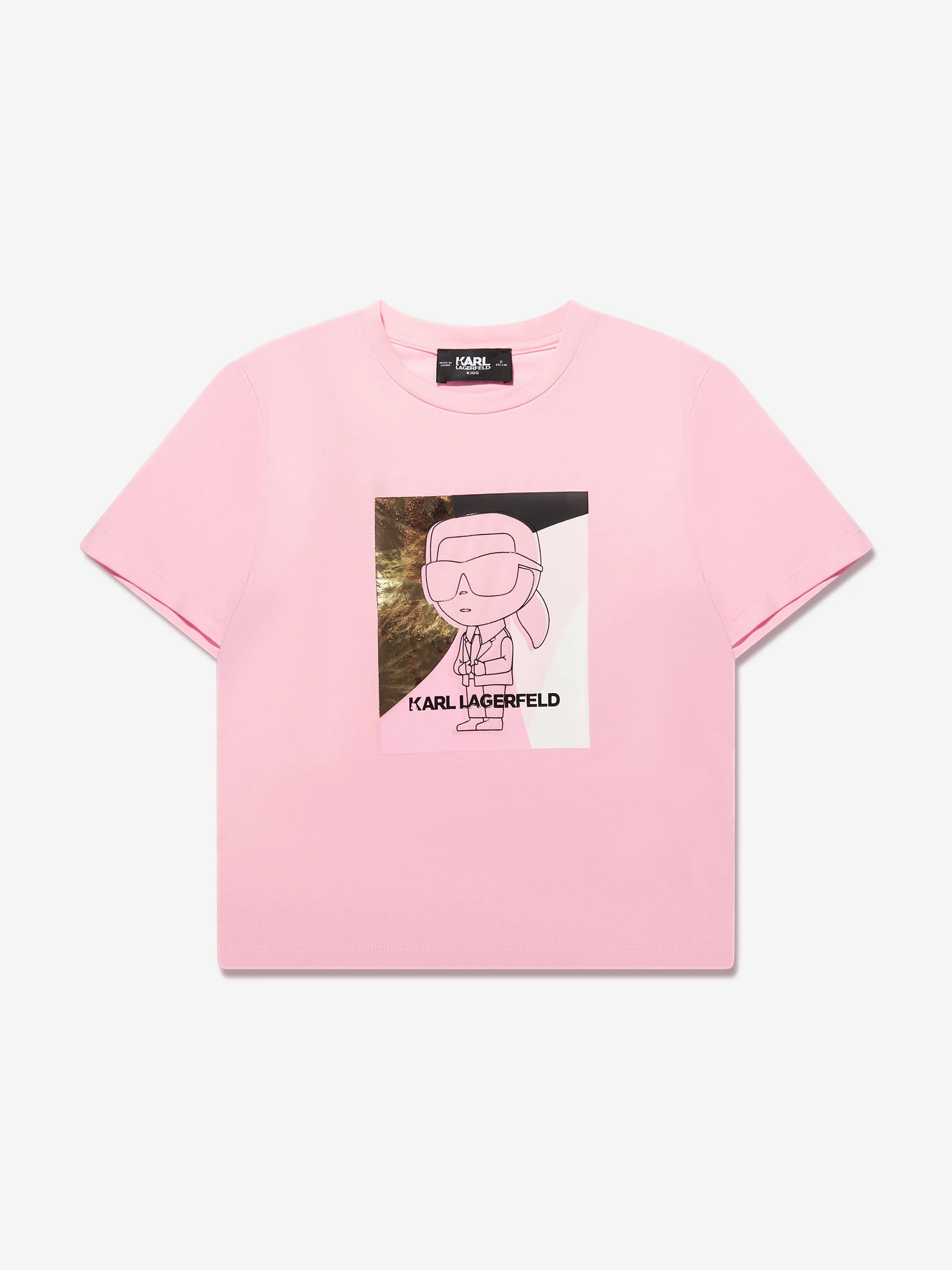 Karl Lagerfeld Girls Organic Cotton Karl Ikonik T-Shirt in Pink