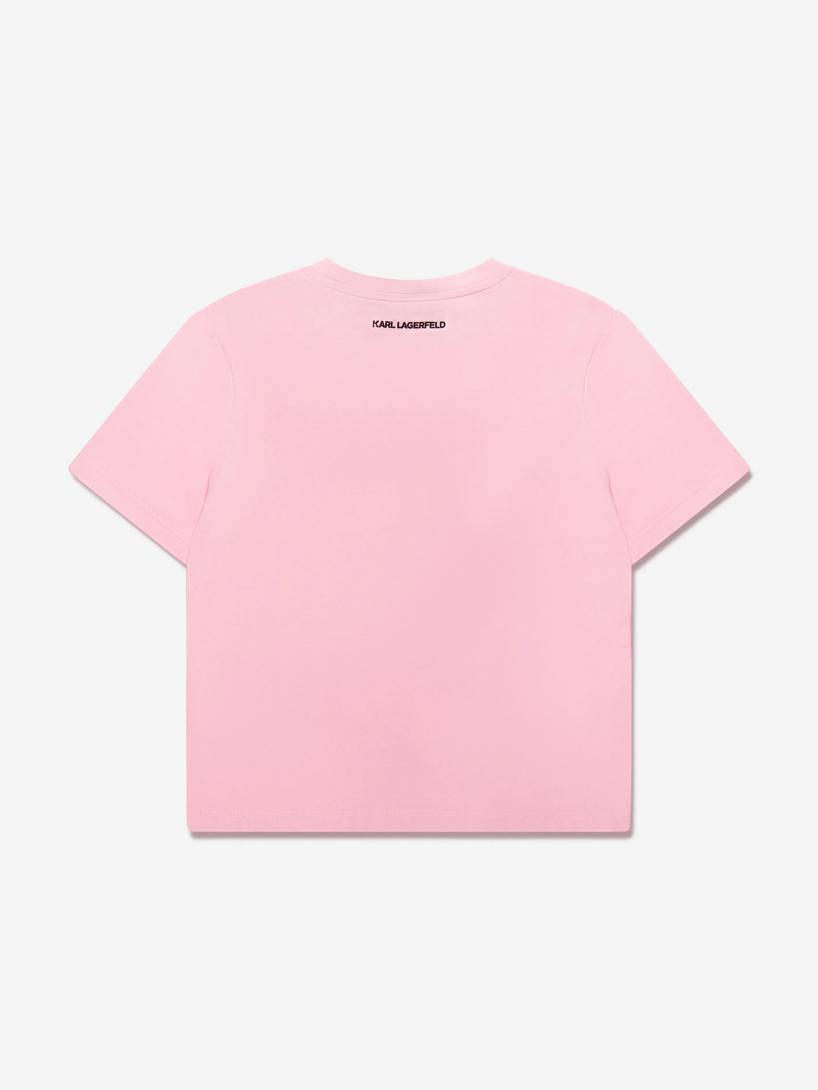 Karl Lagerfeld Girls Organic Cotton Karl Ikonik T-Shirt in Pink