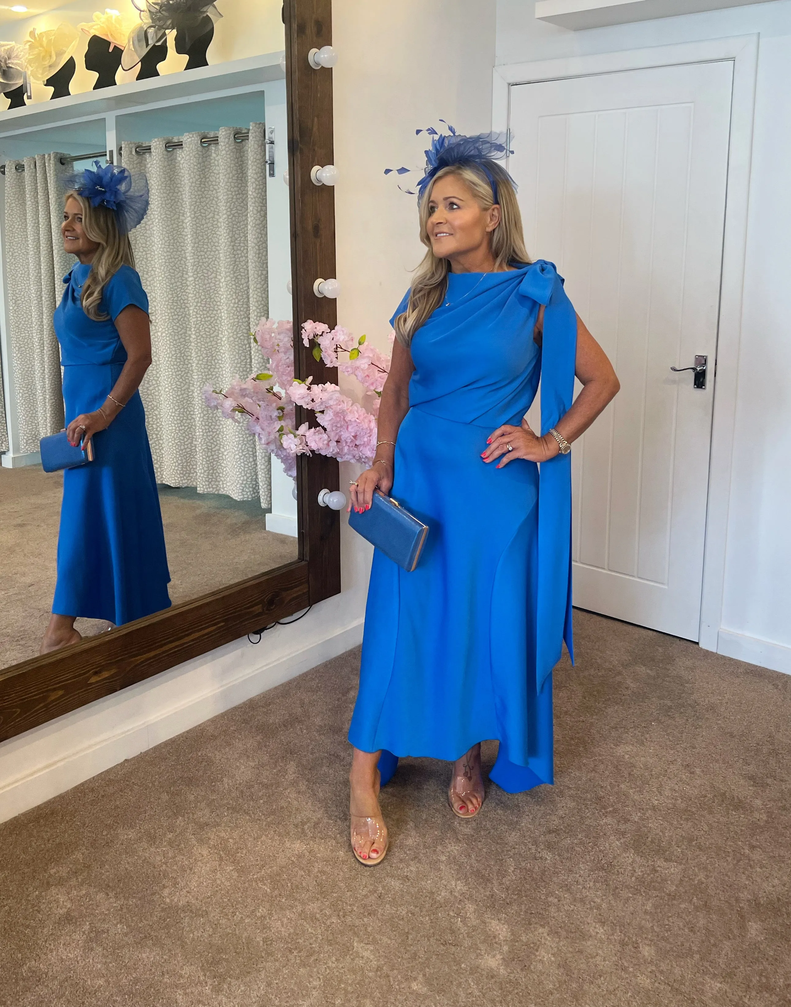Kevan Jon Didi drape dress in new blue