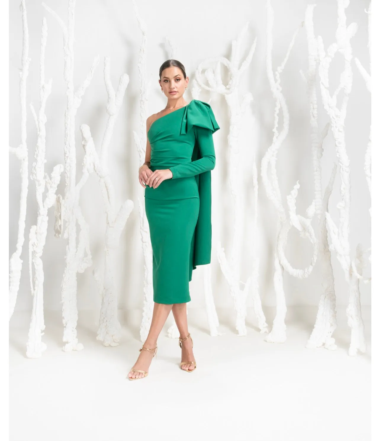 Kevan Jon Krystal dress in green