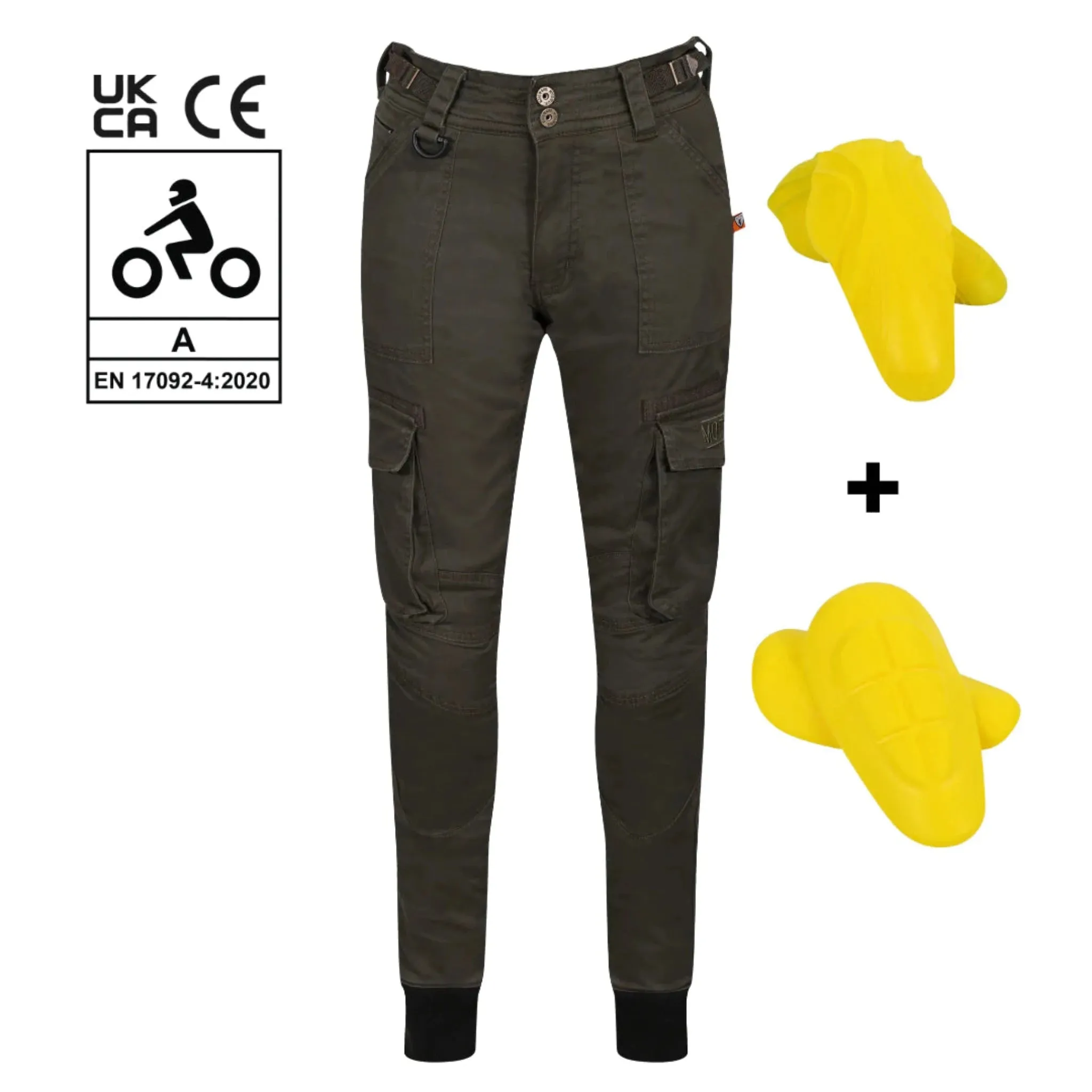 LARA OLIVE GREEN - Women's Motorcycle Cargo Trousers