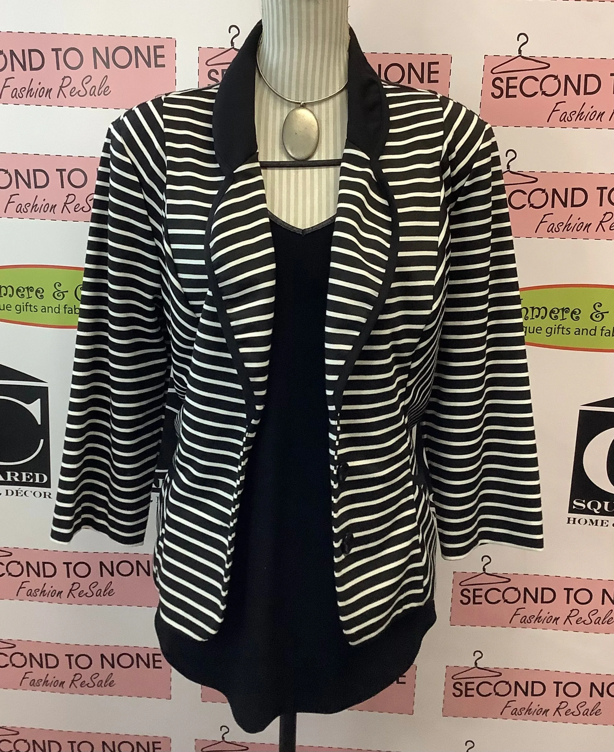 Laura Striped Stretch Blazer (Size 18)