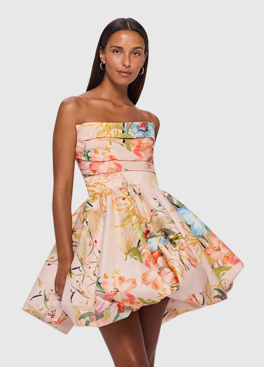 Leo Lin Katy Bustier Mini Dress - Opulent Print in Blush