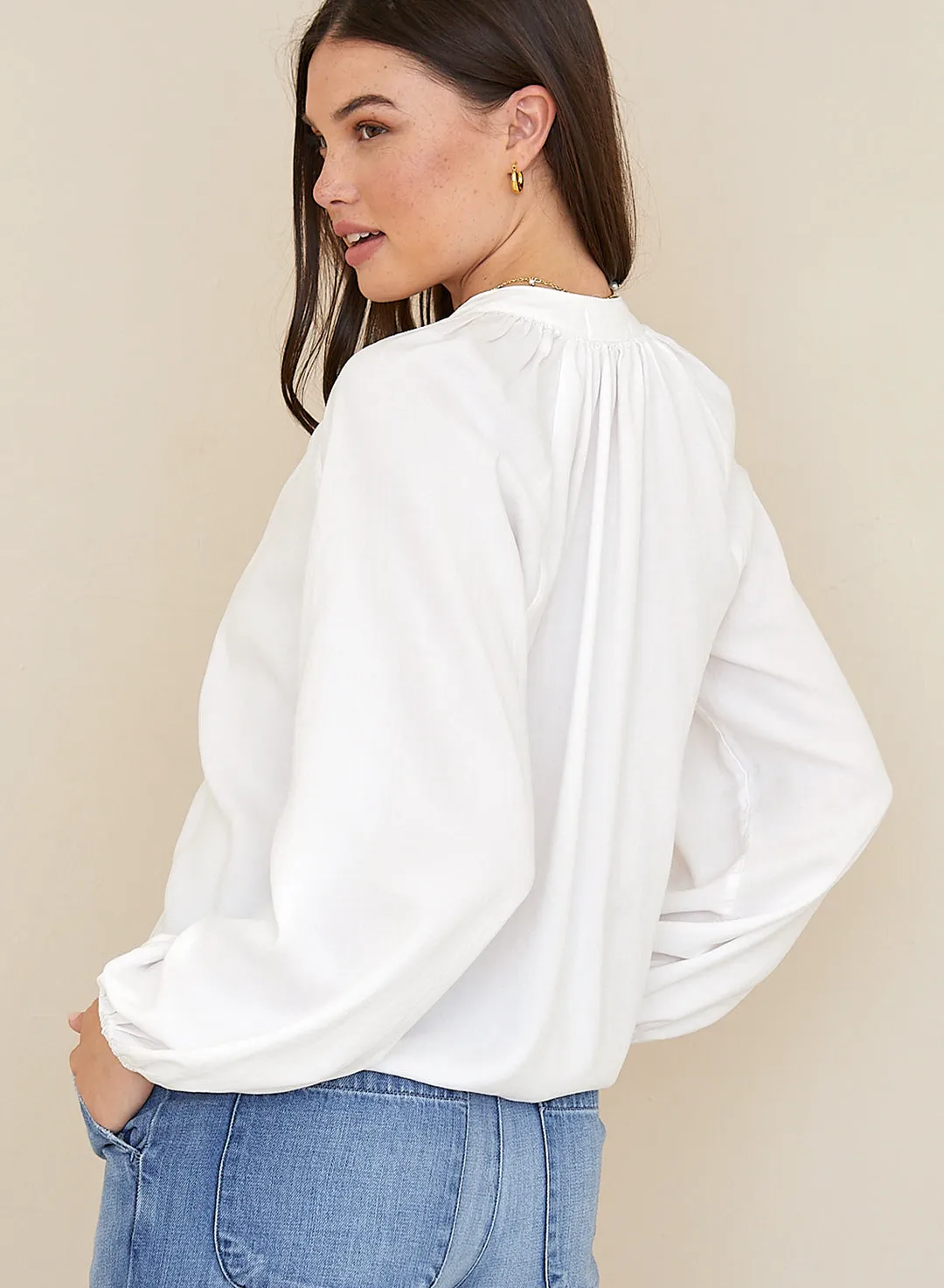 Long Sleeve Shirred Raglan Shirt