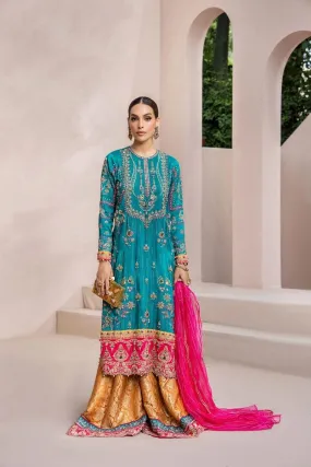 Malook - Zeenia - Silk - Emerald green - 3 Piece