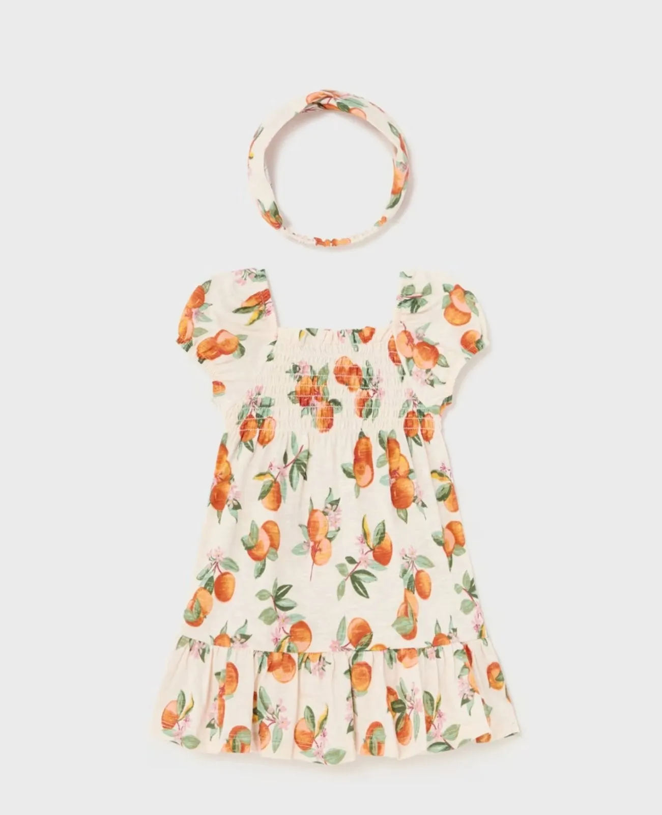 Mayoral Baby & Toddler Girls Tangerine Print Dress and Headband