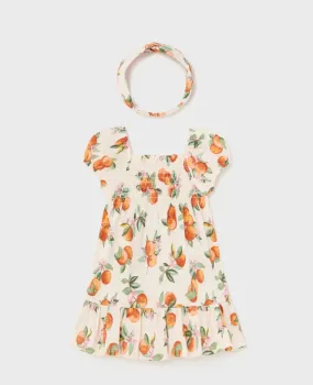 Mayoral Baby & Toddler Girls Tangerine Print Dress and Headband