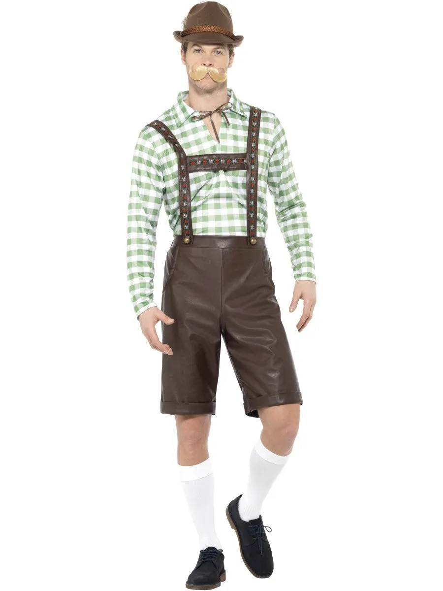 Men's Bavarian Beer Man German Oktoberfest Lederhosen Fancy Dress Costume