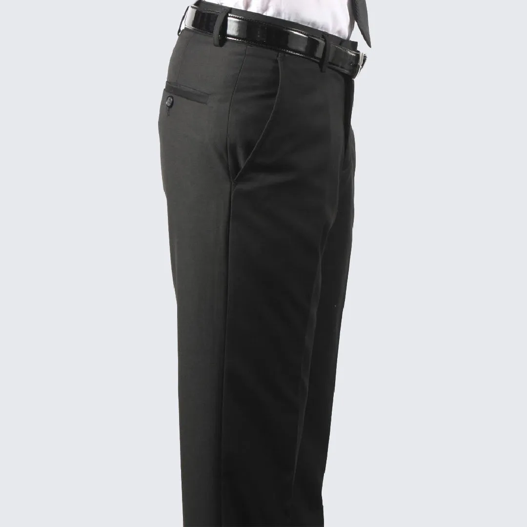 Men's Black Dress Pants Flat Front Modern Fit