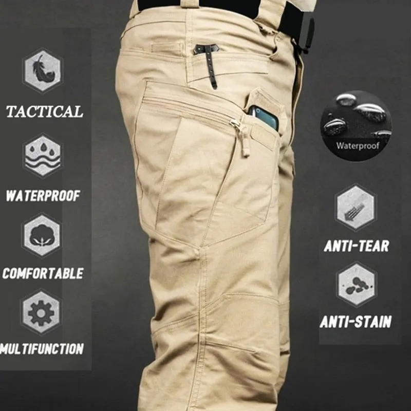 Mens Camouflage Cargo Pants Elastic Multiple Pocket  Military Male