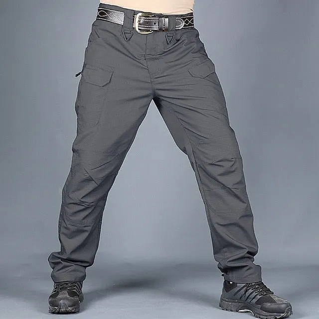 Mens Camouflage Cargo Pants Elastic Multiple Pocket  Military Male