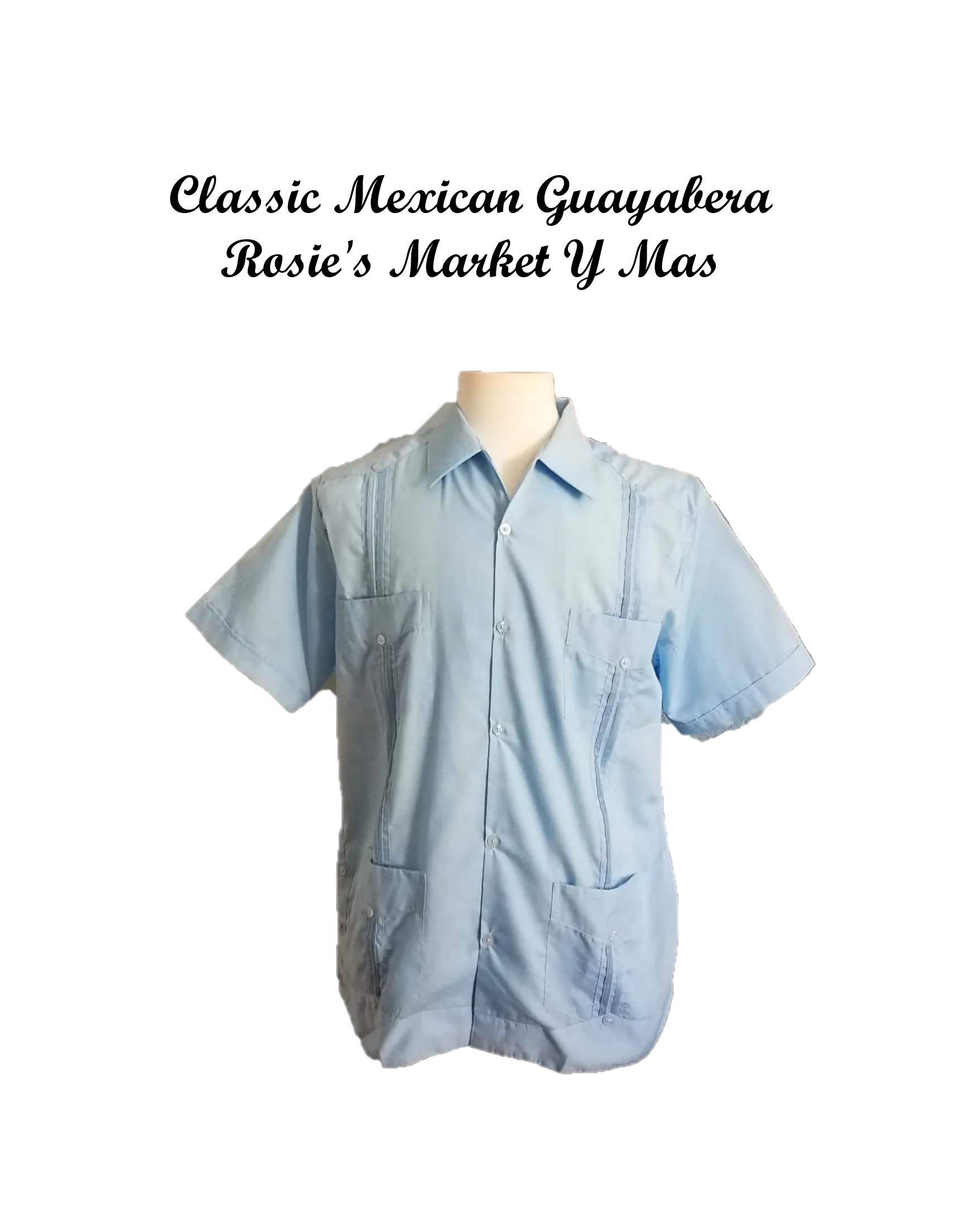 Men's Classic Guayabera Short Sleeve-100% Cotton-Authentic Yucatan
