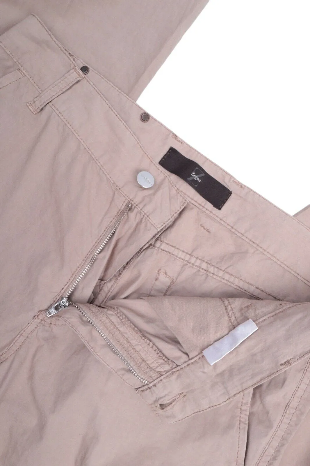 Men's ERMENEGILDO Z ZEGNA Beige Cotton Chino Pants Casual Trousers Size 32 R