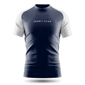 Men's Premium Cotton Blue / White Raglan Short Sleeve T-Shirt