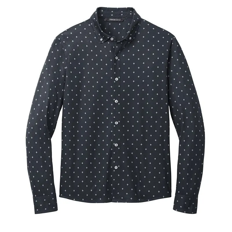 Mercer Mettle - Men's Stretch Jersey Patterned Long Sleeve Shirt