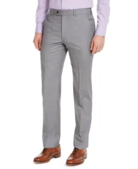 Michael Kors Mens Classic Fit Airsoft Dress Suit Pants Grey Sharkskin 34 x 32