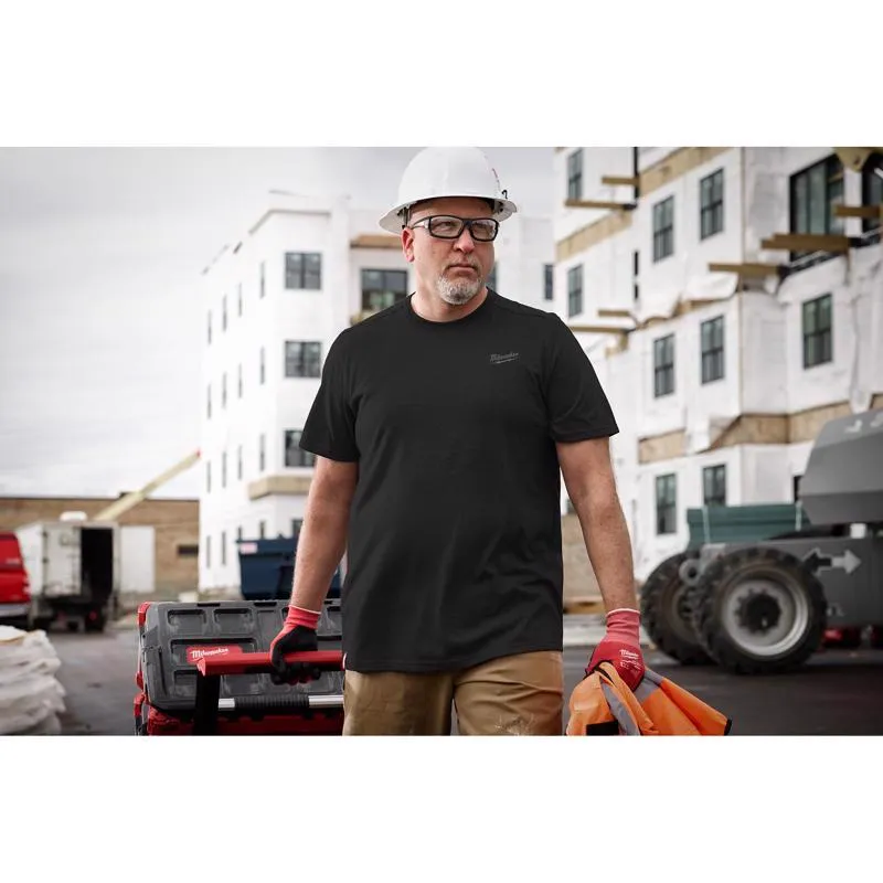 Milwaukee L Short Sleeve Men's Crew Neck Black Hybrid Work Tee Shirt