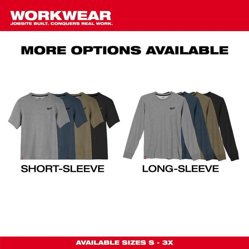 Milwaukee XL Short Sleeve Men's Crew Neck Black Hybrid Work Tee Shirt