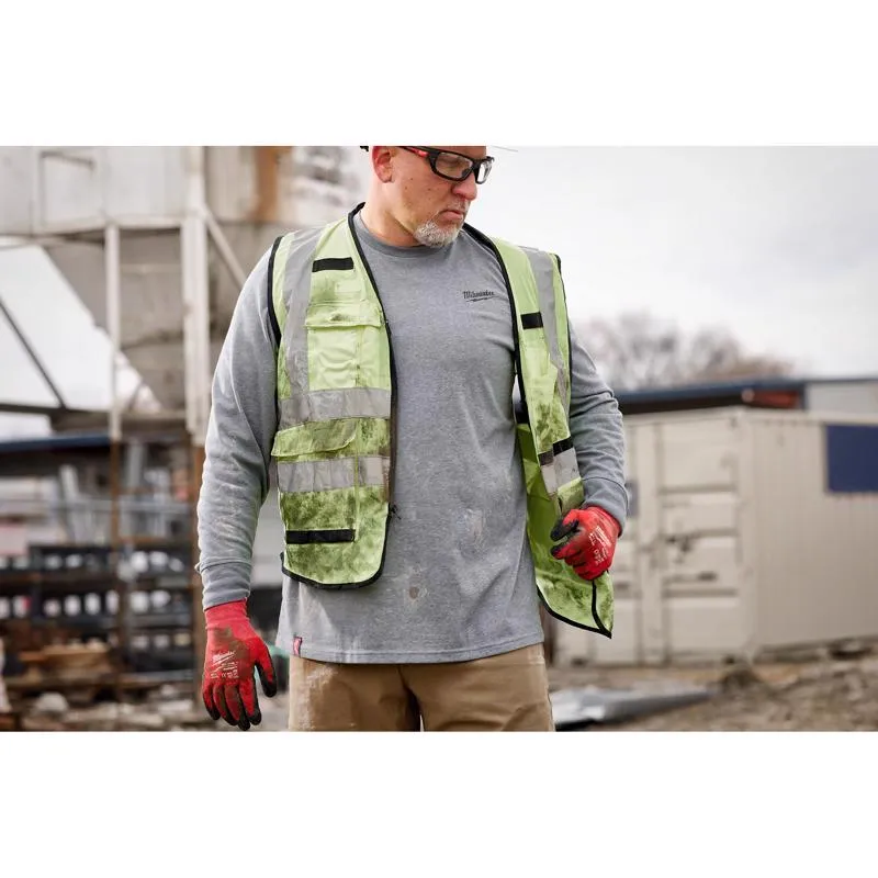 Milwaukee XXL Long Sleeve Men's Crew Neck Gray Hybrid Work Tee Shirt