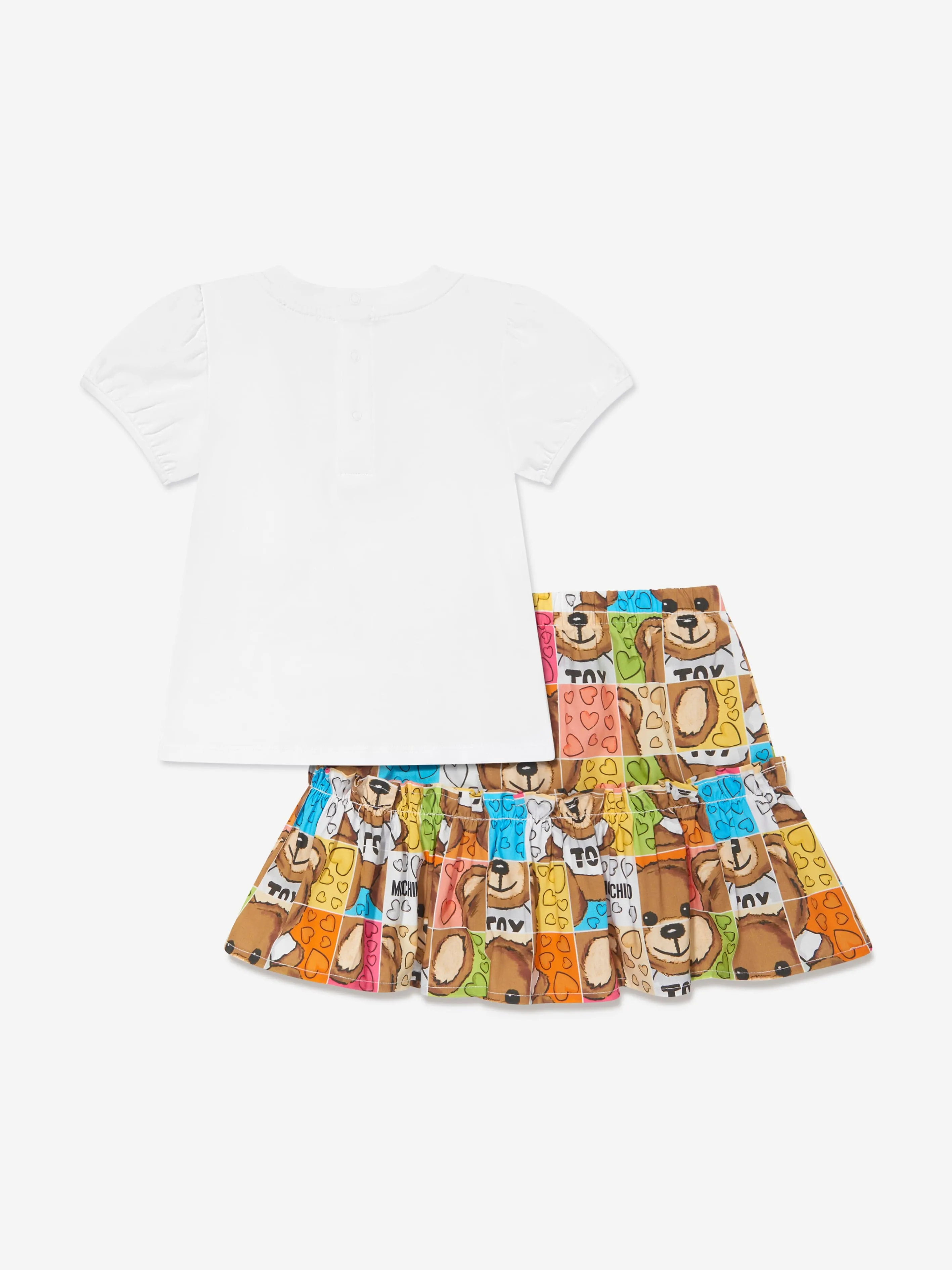 Moschino Baby Girls Teddy Bear Skirt Set in Multicolour