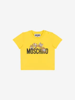 Moschino Baby Teddy Logo T-Shirt in Yellow