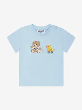 Moschino Baby Teddy Toy T-Shirt in Blue