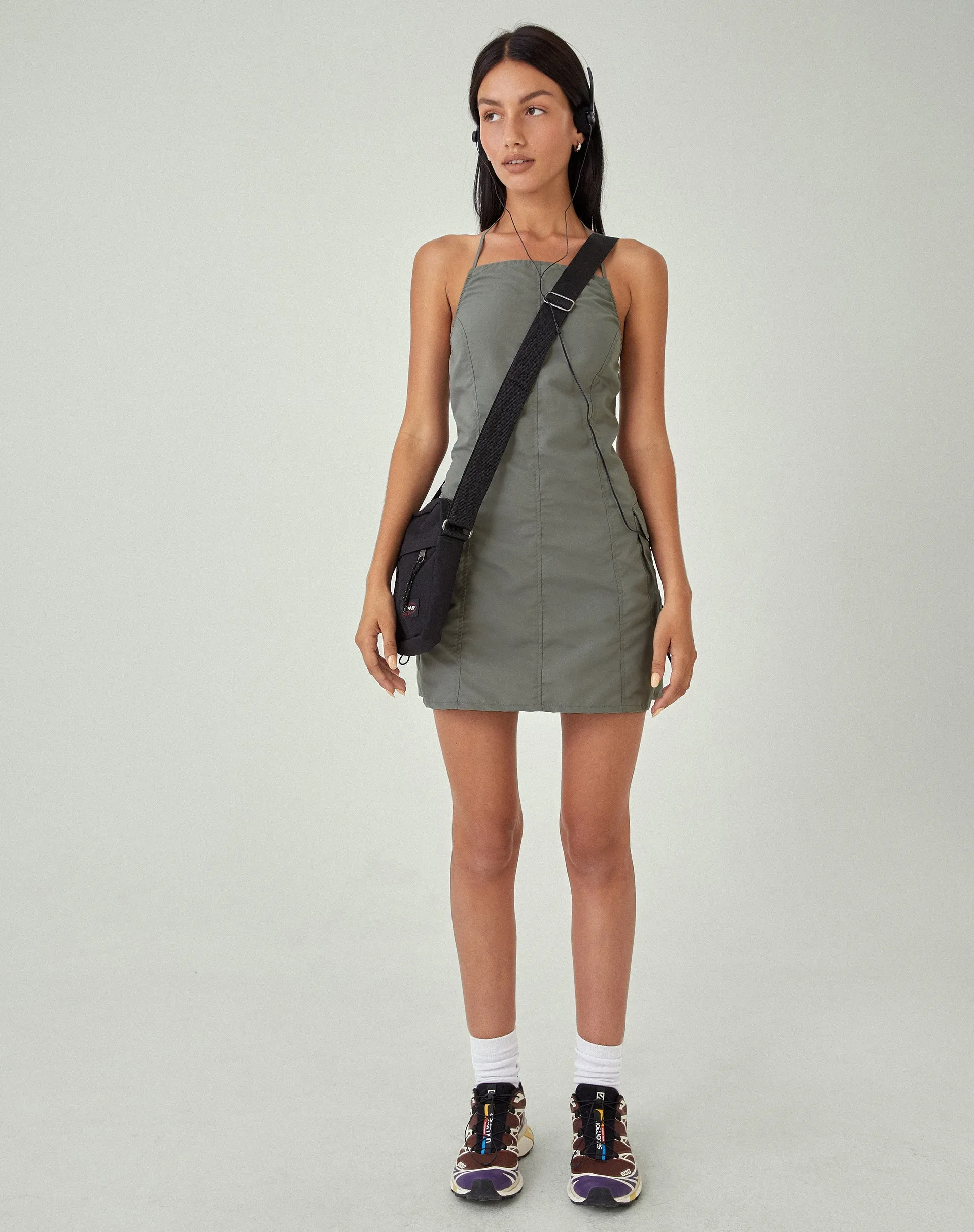 MOTEL X JACQUIE Schmidt Mini Dress in Grey