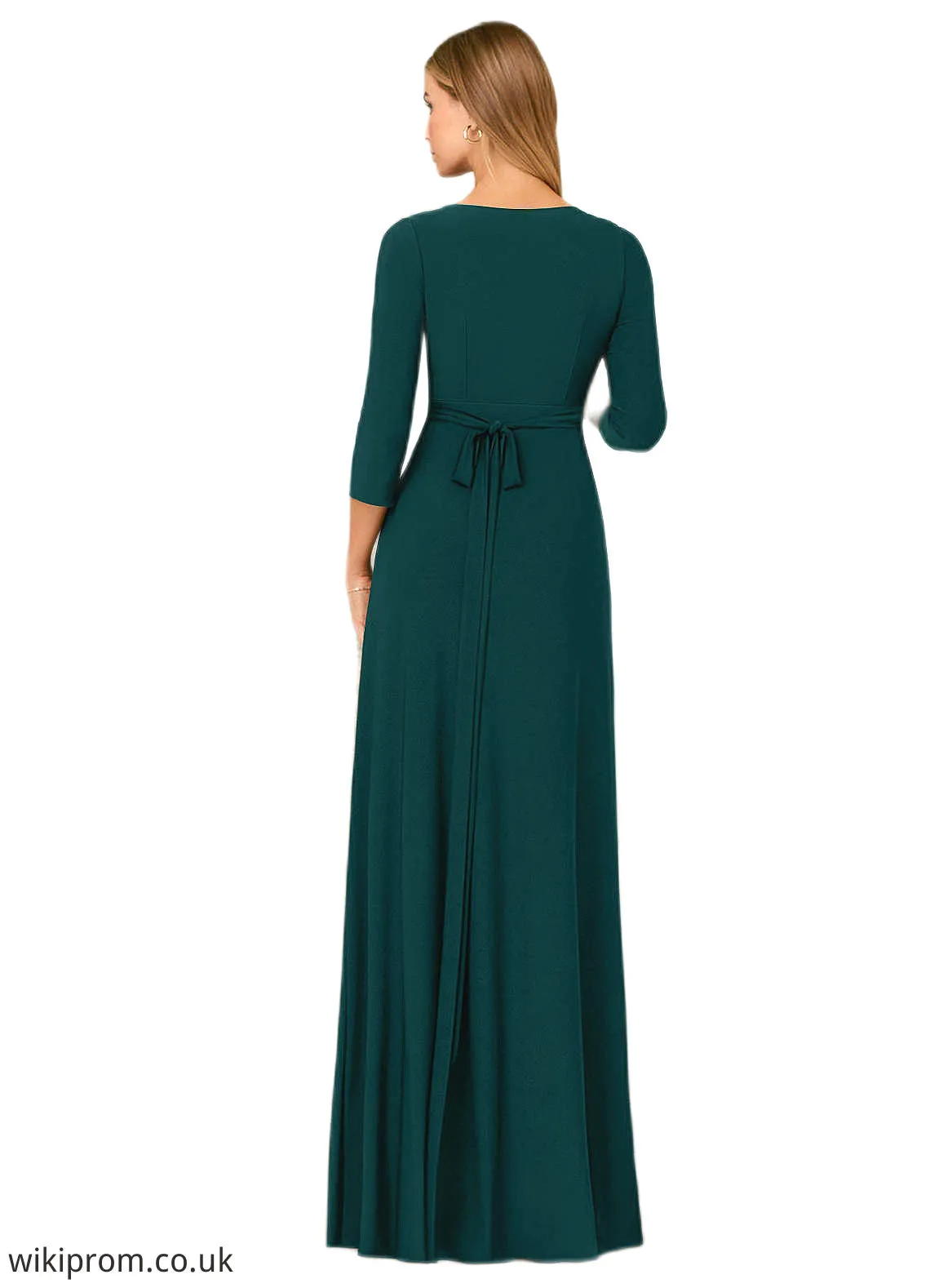 Nancy Sheath Pleated Luxe Knit Floor-Length Dress SWKP0019795