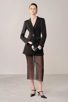 Natal Hourglass Backless Cotton Backed Satin Blazer