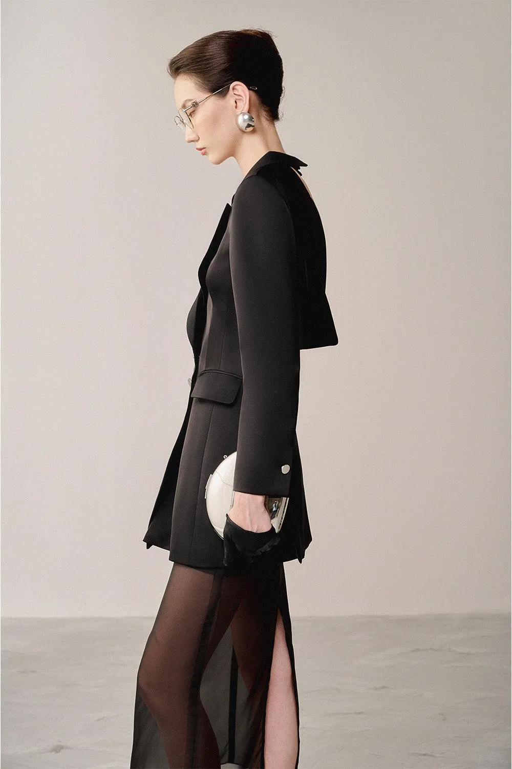 Natal Hourglass Backless Cotton Backed Satin Blazer