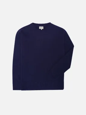 Navy Knitted Crewneck Sweater