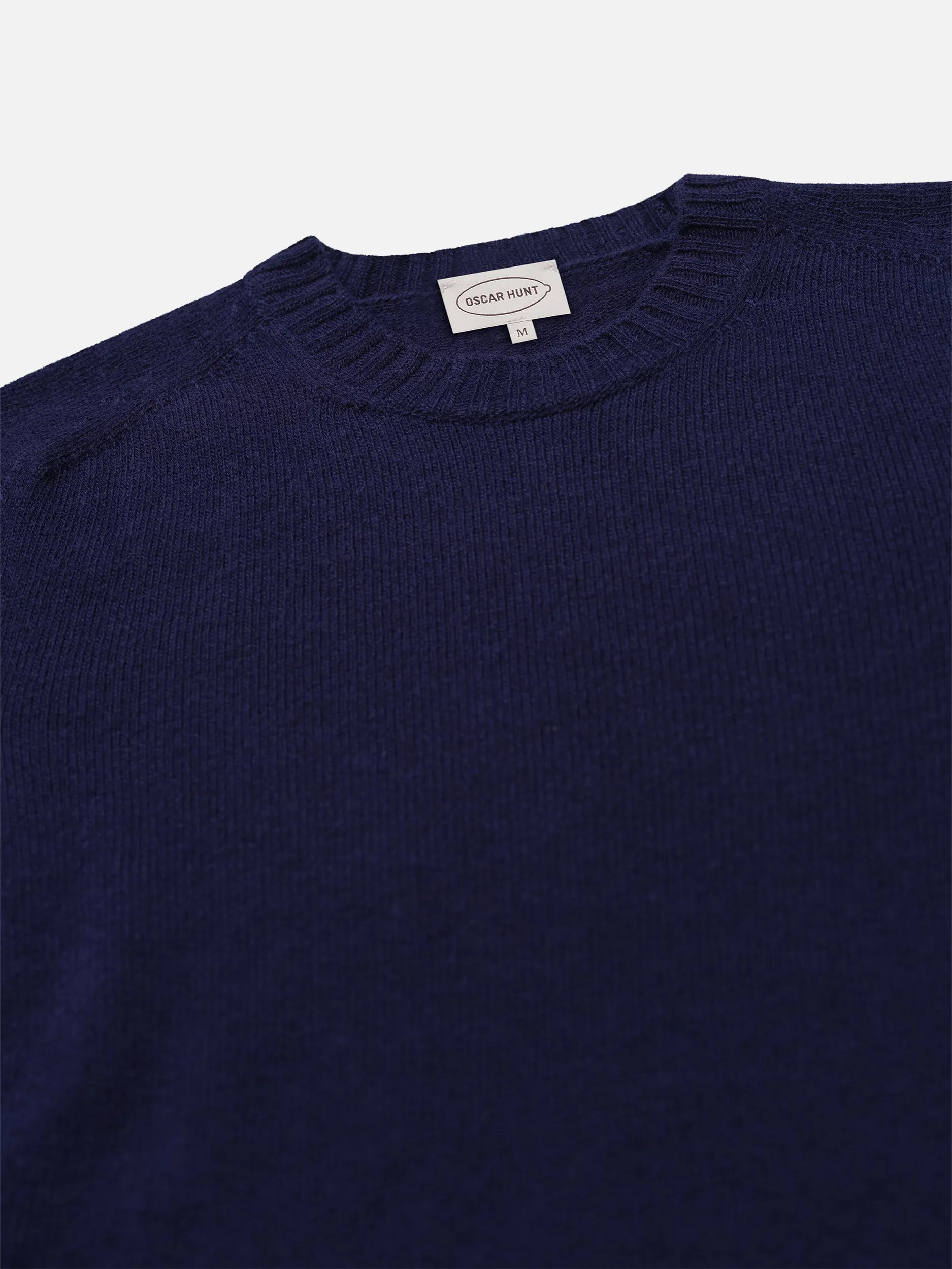 Navy Knitted Crewneck Sweater