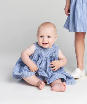Nora Baby Dress - Chambray Stripe