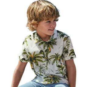 Nukutavake Boys Short Sleeve Palm Tree Print Shirt_ 6117-25