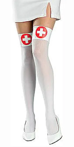NURSE'S  WHITE THIGH HIGHS