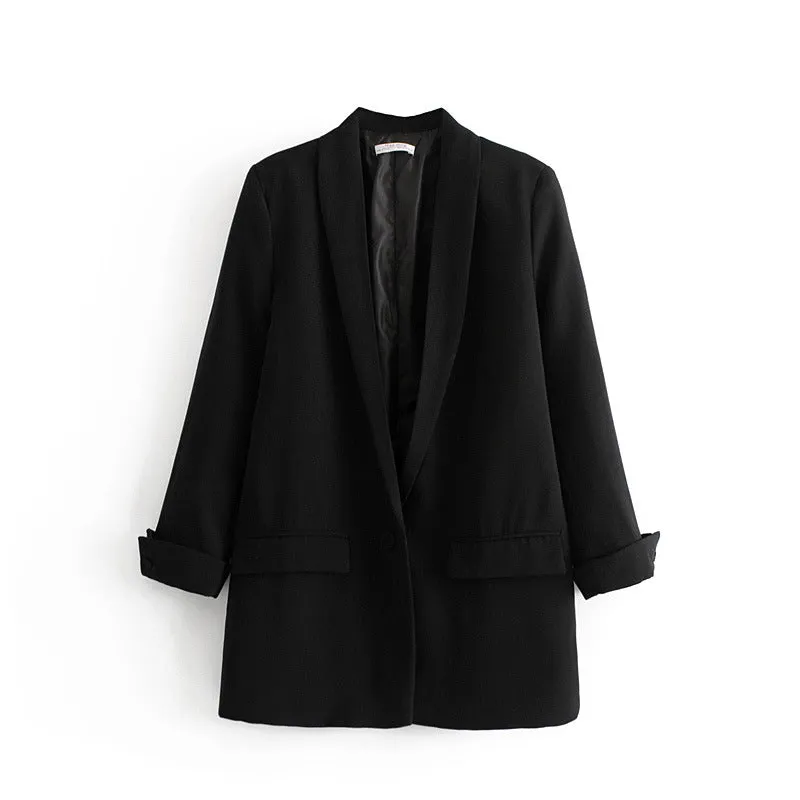 One-button cuff-cuff blazer