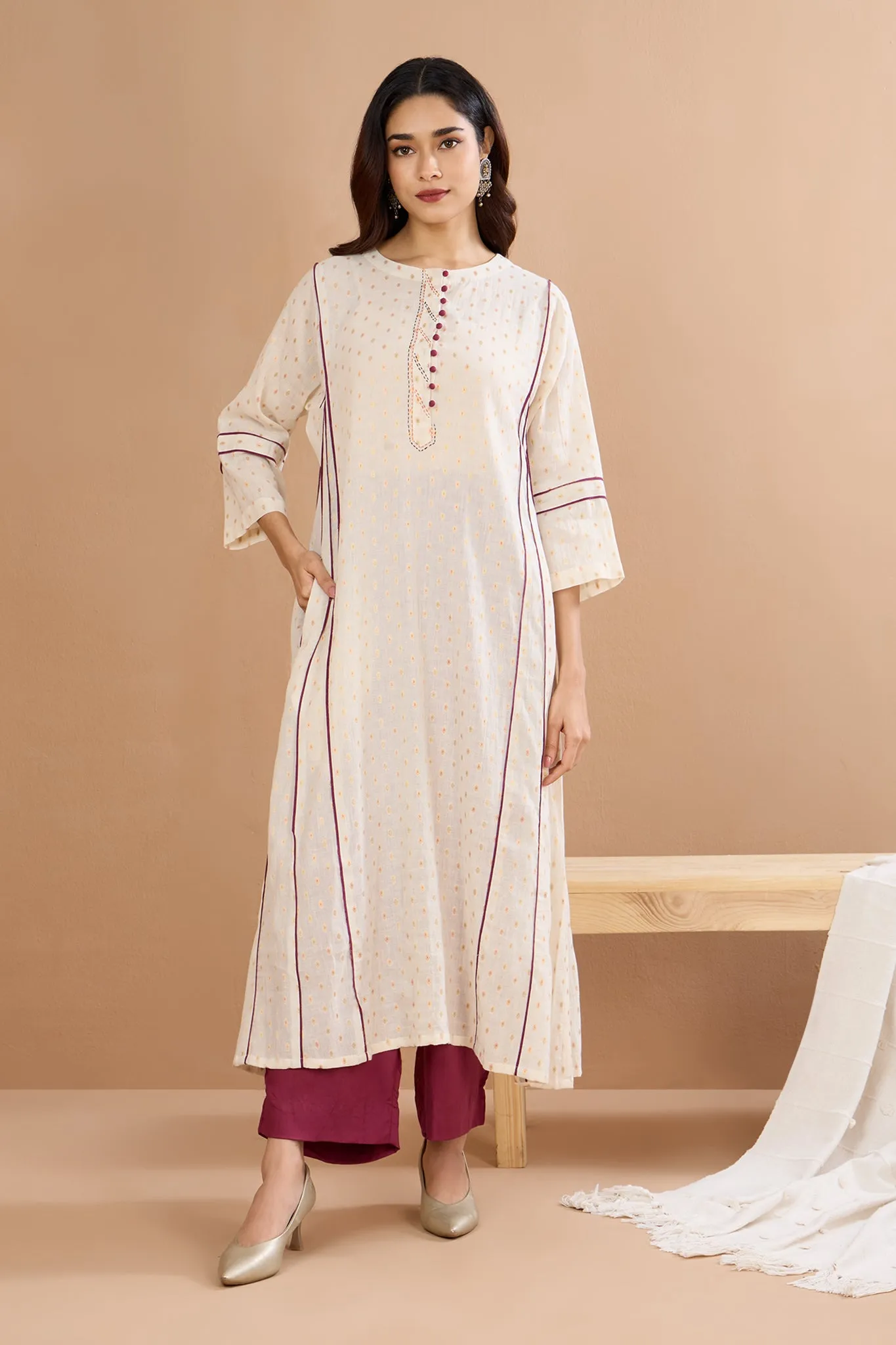 Opulent Mauve Gleam Kalidar Choga Kurta