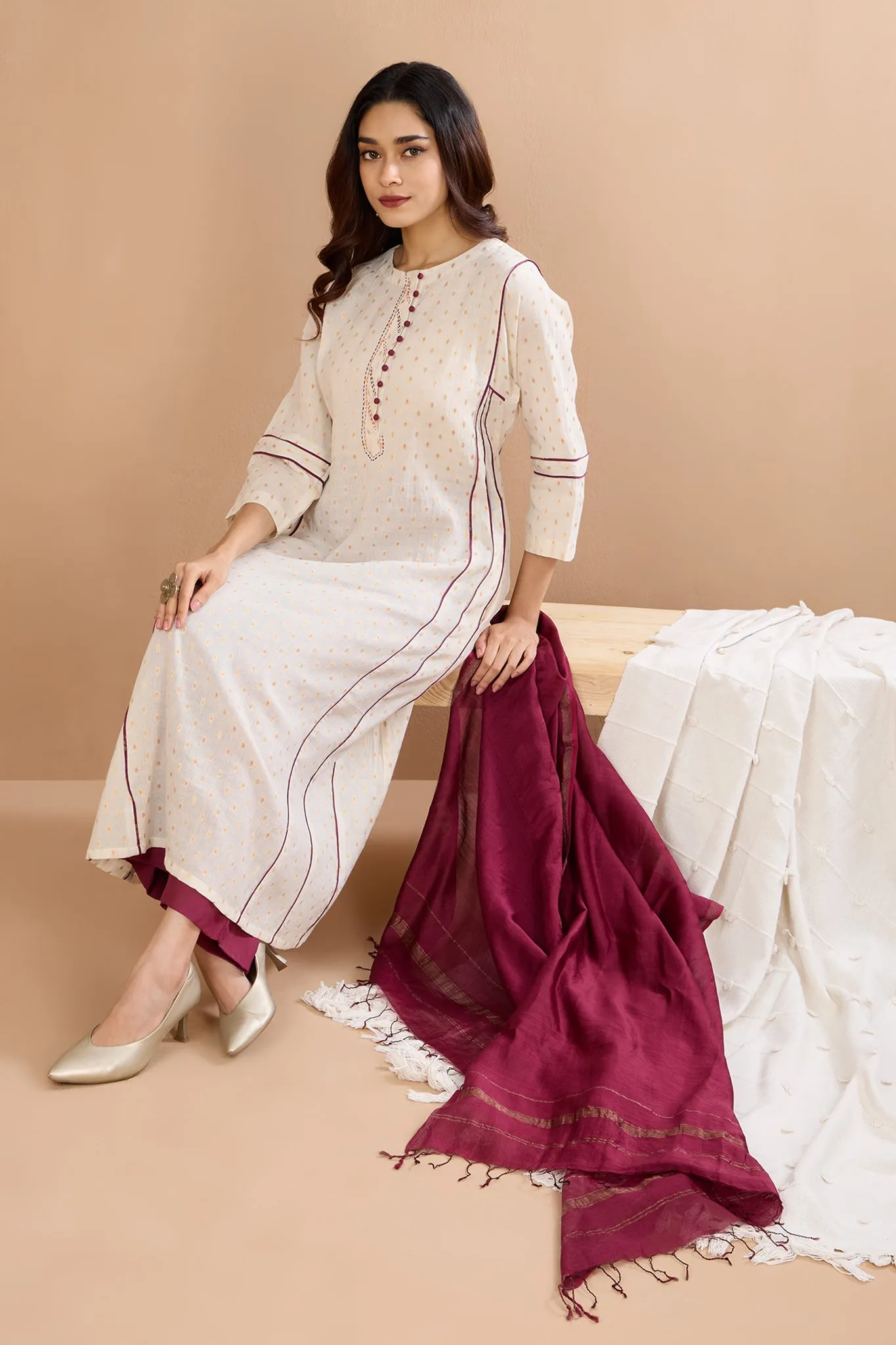 Opulent Mauve Gleam Kalidar Choga Kurta