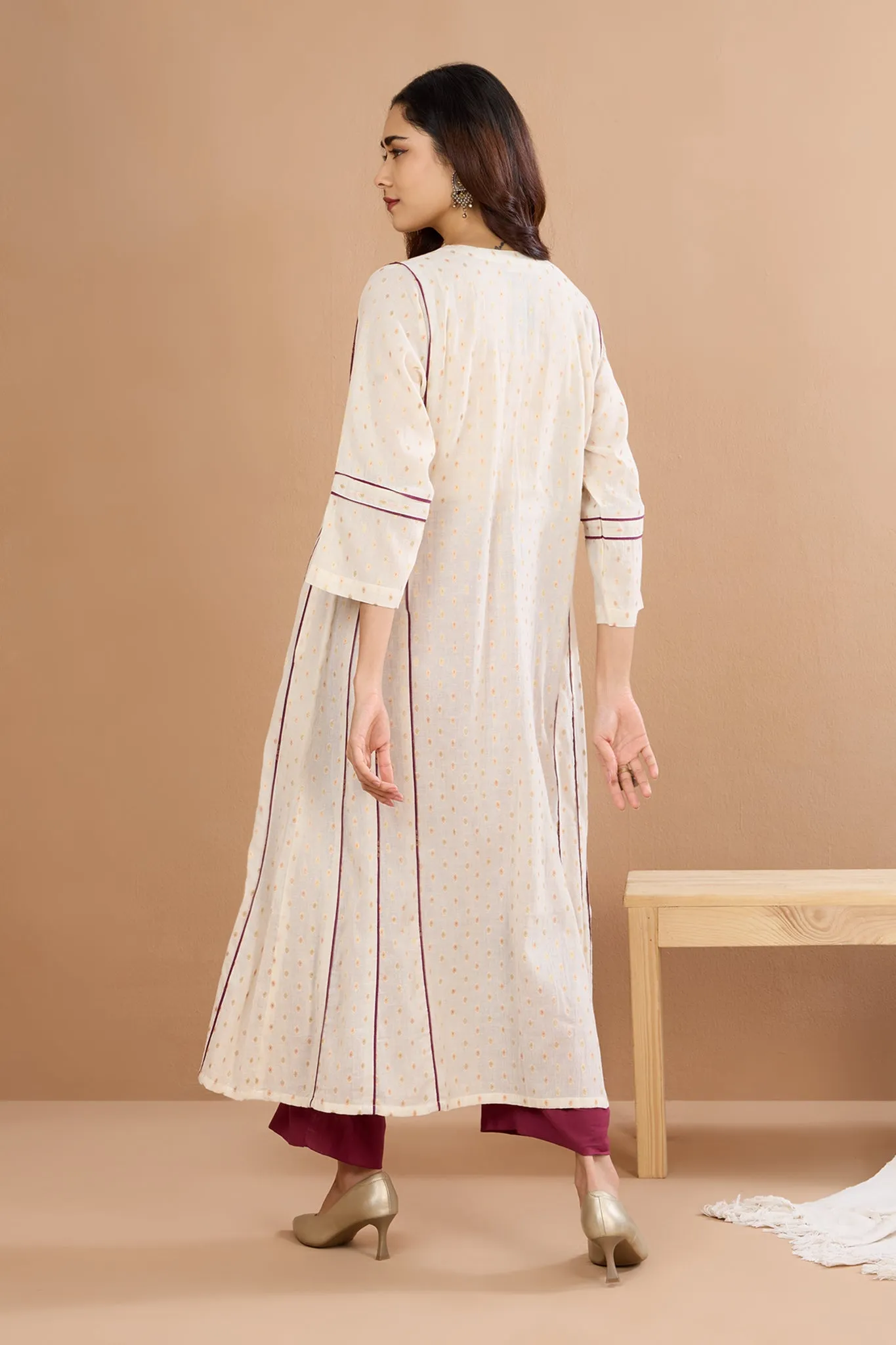 Opulent Mauve Gleam Kalidar Choga Kurta