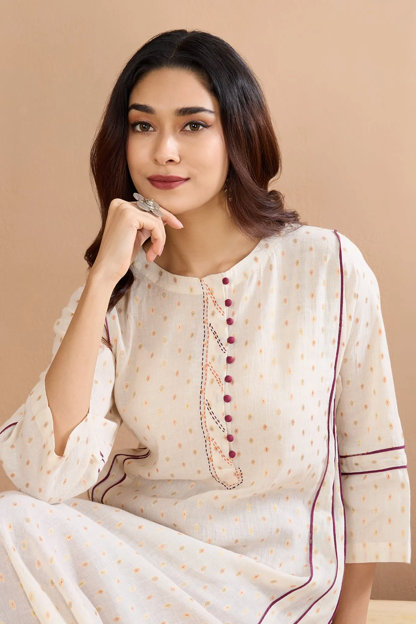 Opulent Mauve Gleam Kalidar Choga Kurta