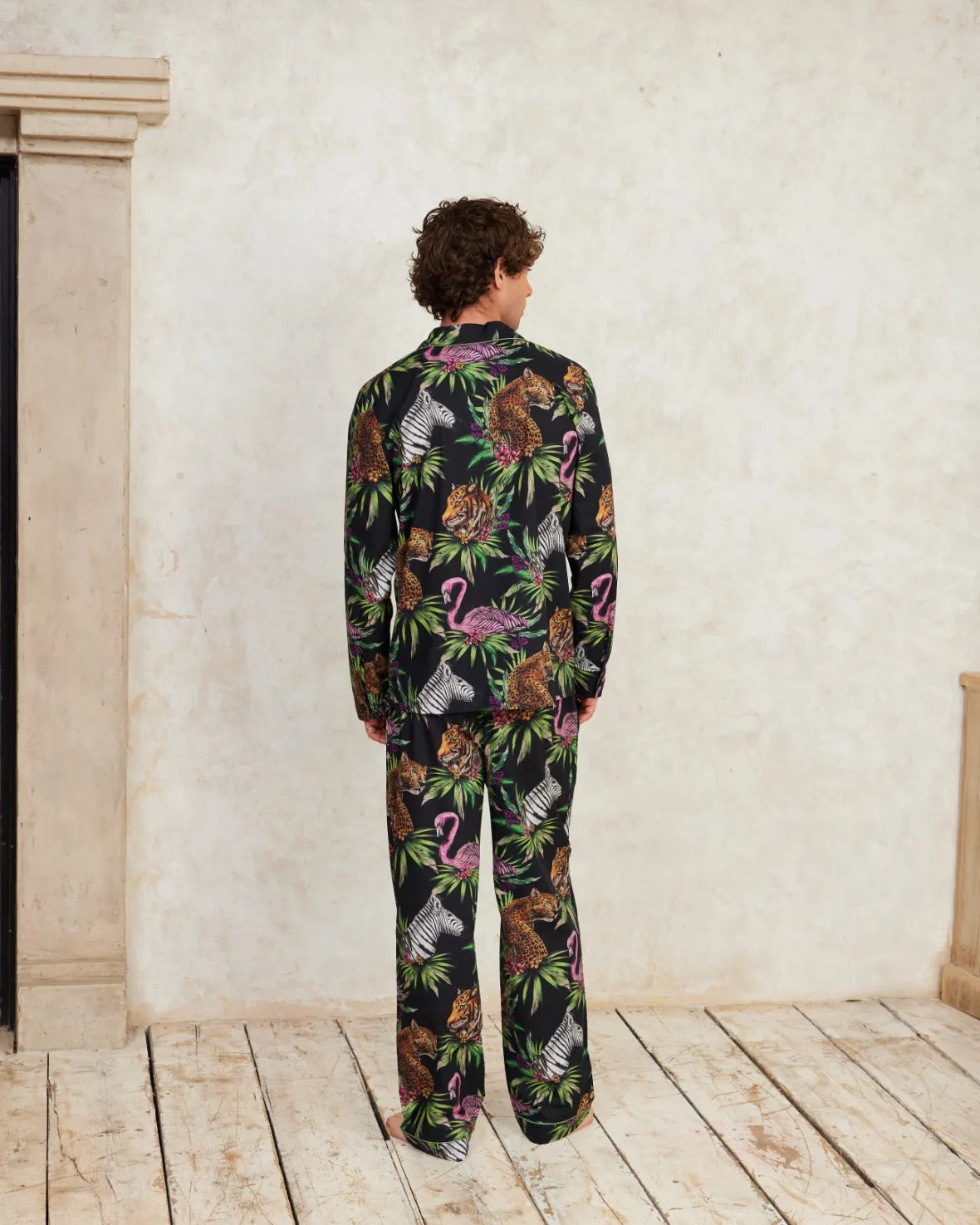 Organic Cotton Wild Nights Print Long Pyjama Set