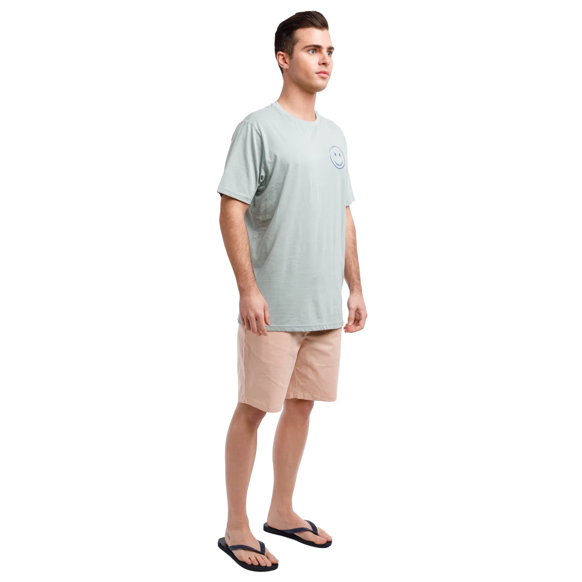 Organic Short Sleeve Crew Neck Tee | Be Happy
