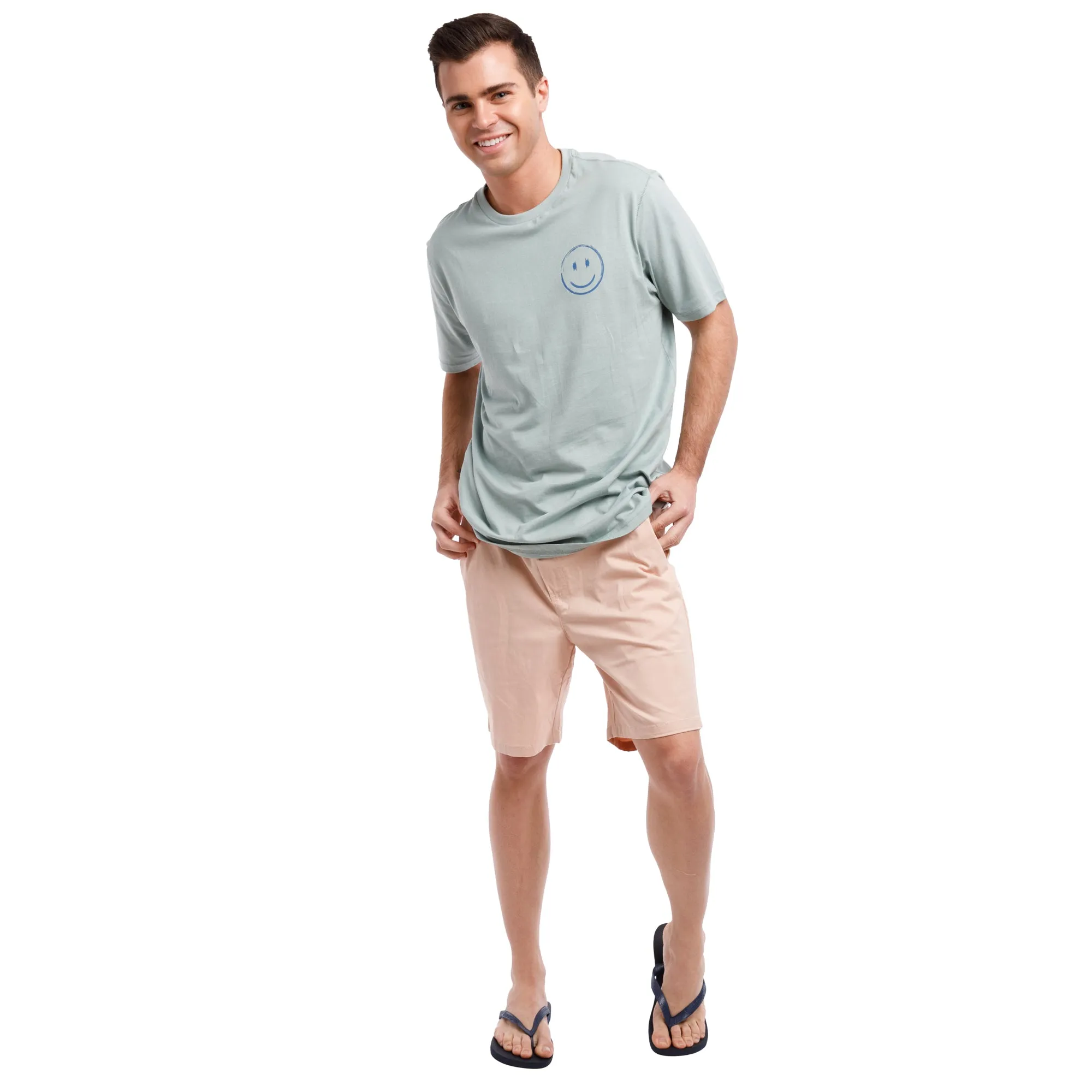 Organic Short Sleeve Crew Neck Tee | Be Happy