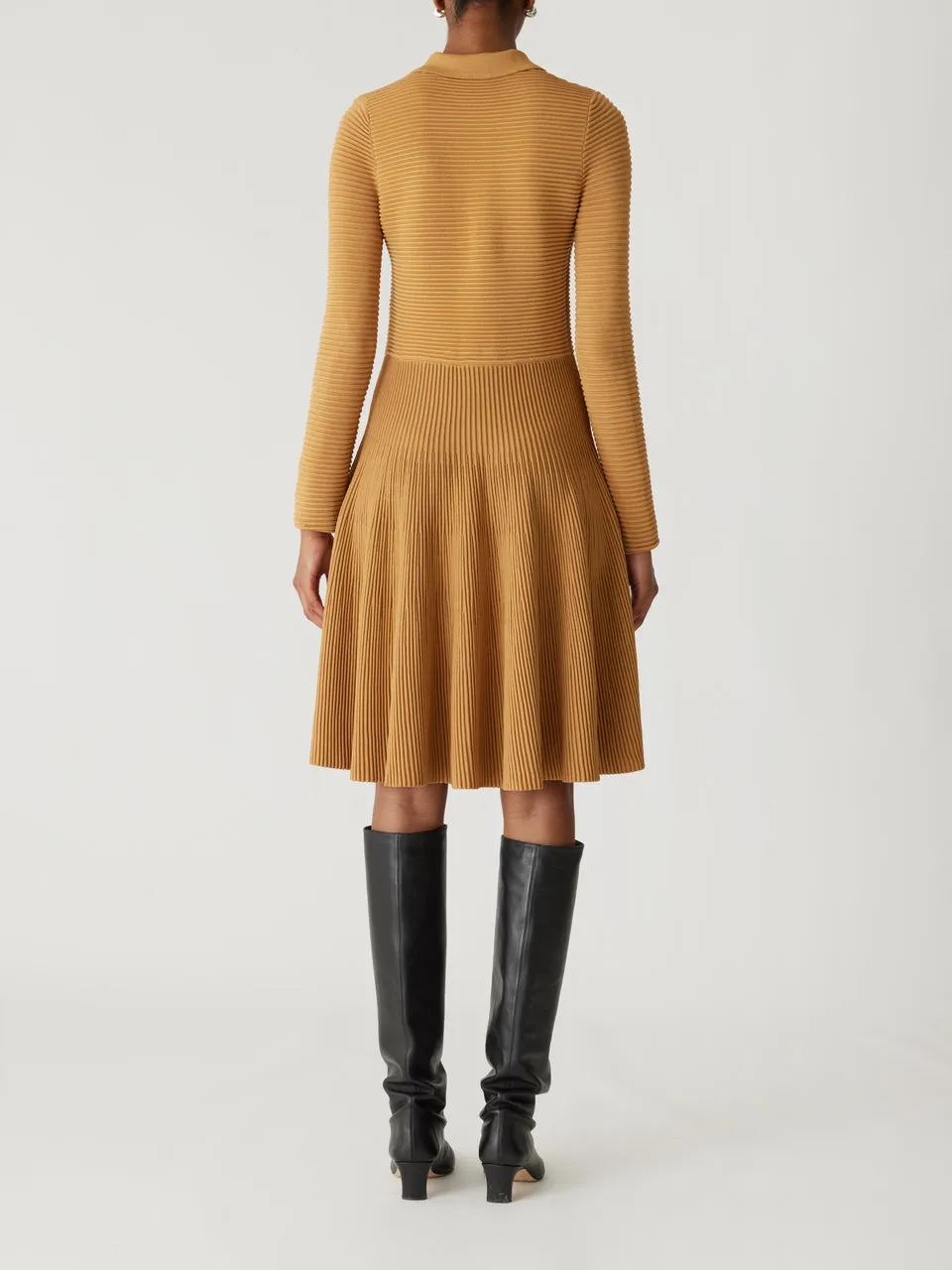 Ottoman Knit Ls Dress