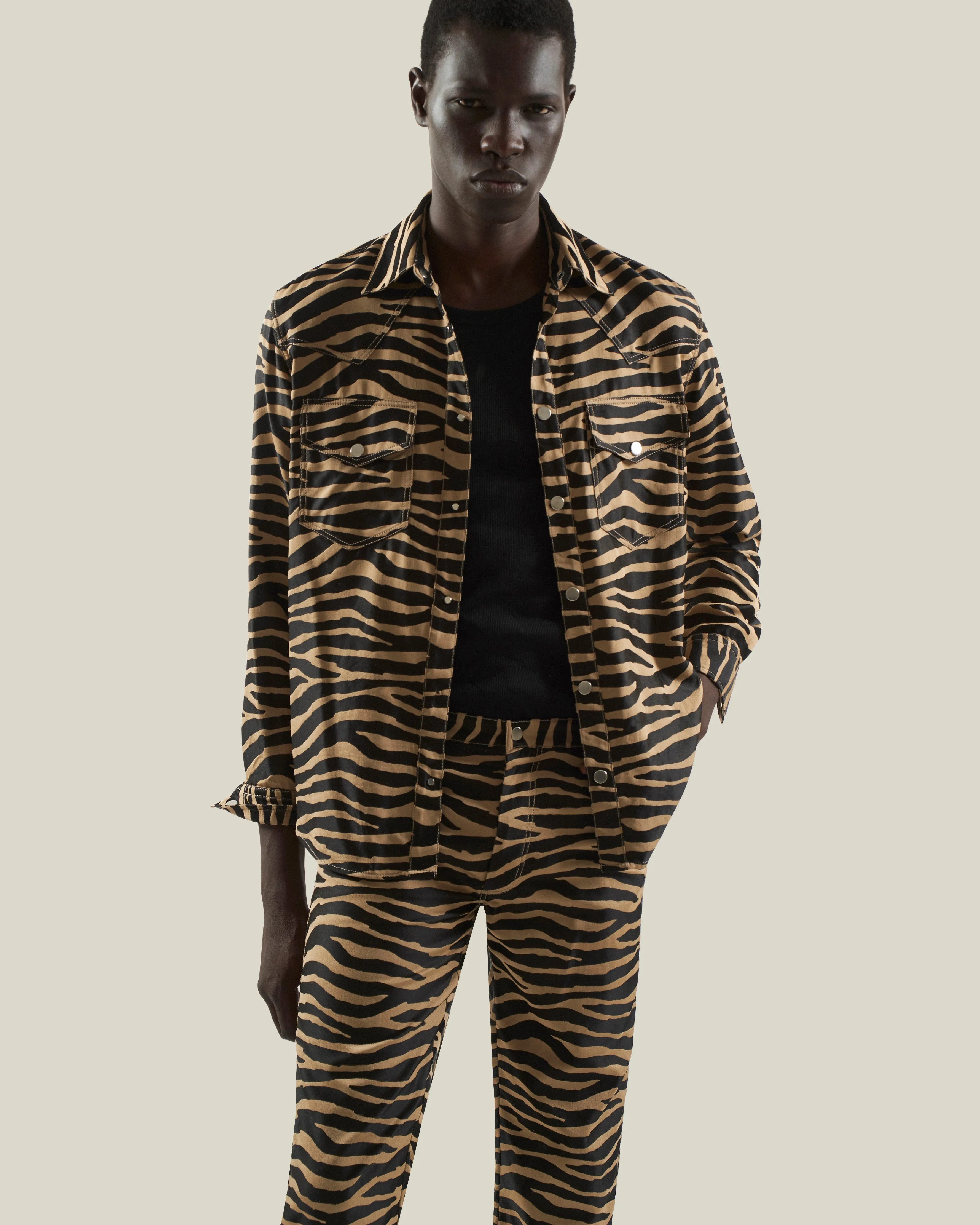 Pedro Overshirt in Sand & Black
