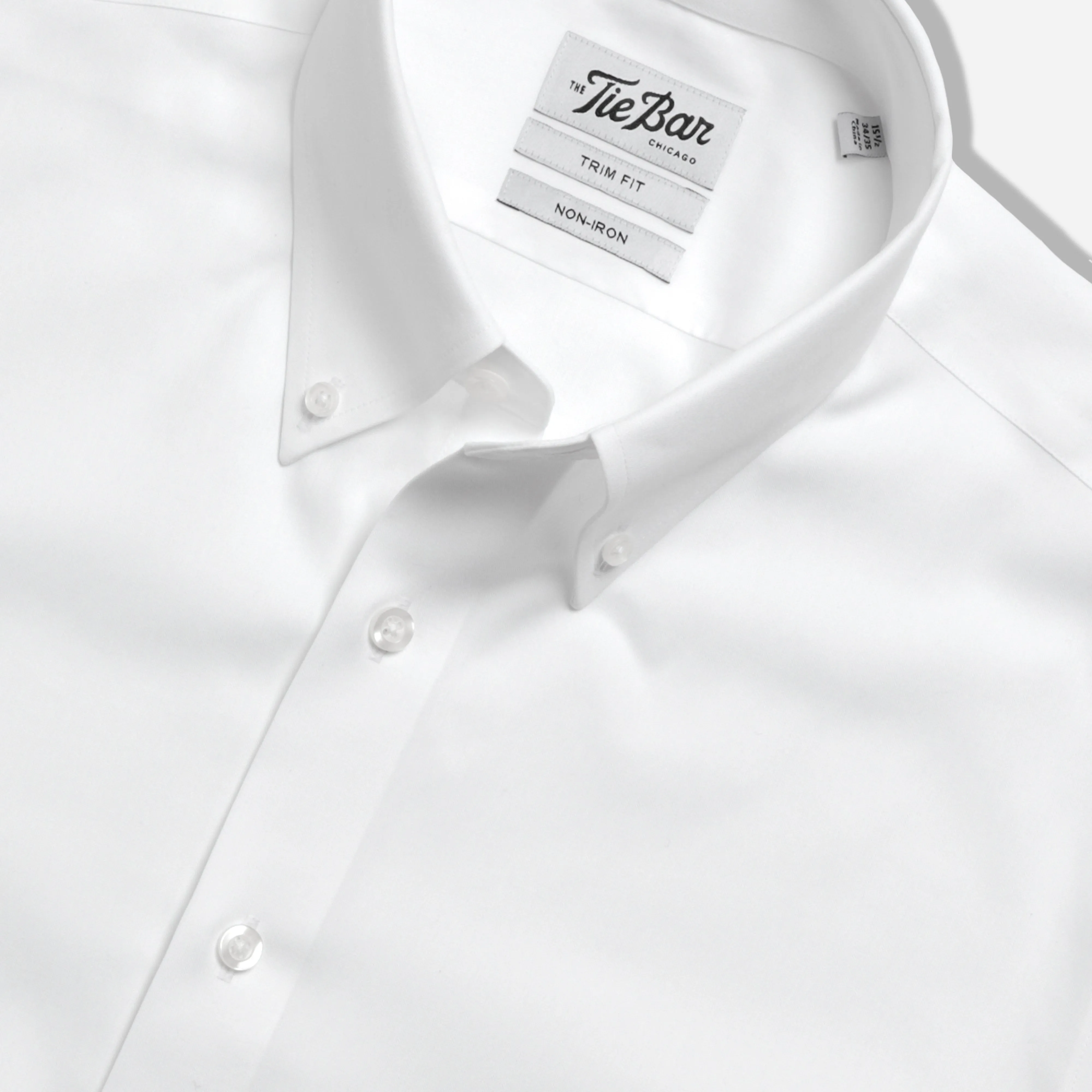 Pinpoint Solid - Button-Down Collar White Non-Iron Dress Shirt