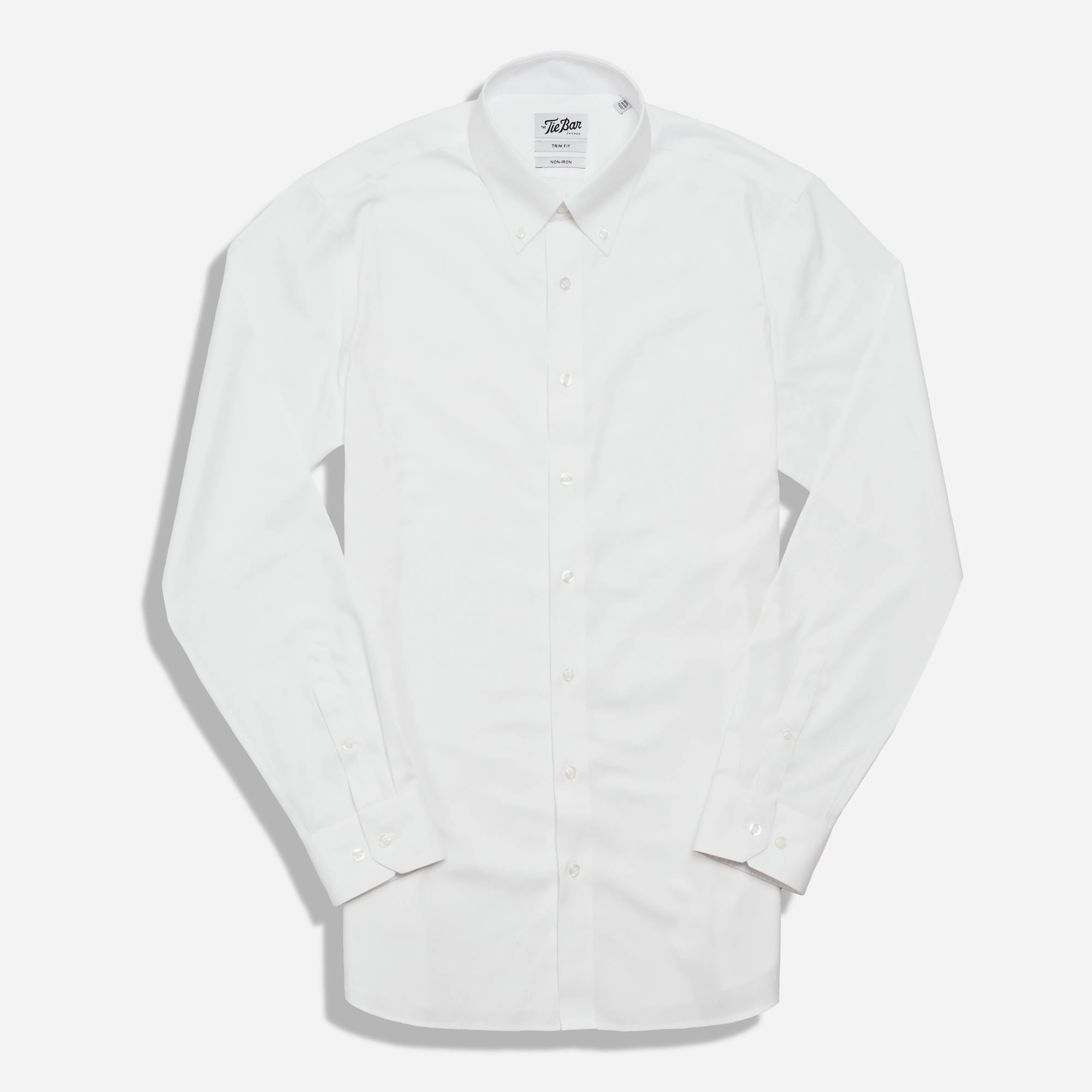 Pinpoint Solid - Button-Down Collar White Non-Iron Dress Shirt